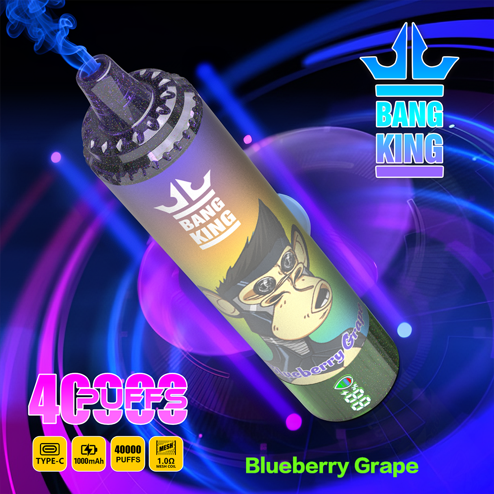 Bang King 40000 Puffs Tornado Blueberry-Grape Bang King 40,000 Puffs Tornado – Egyszer használatos Vape 40,000 Puffkal és 25ml Folyadékkal - Image 1